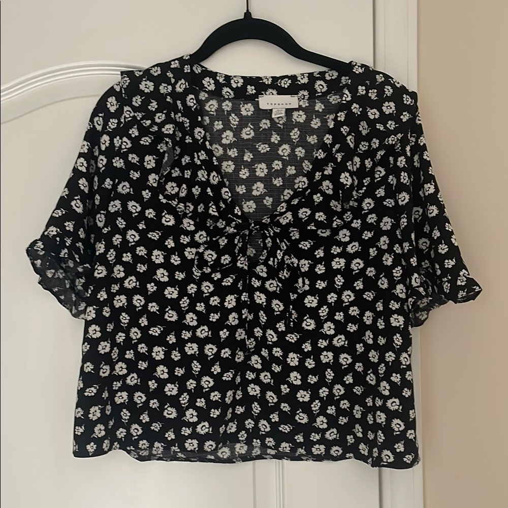 Floral Black Blouse